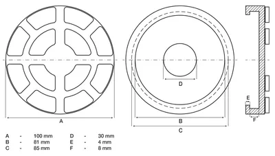 Zdjęcie produktu dla BGS technic Rubber Pad, 104 mm, 104 g