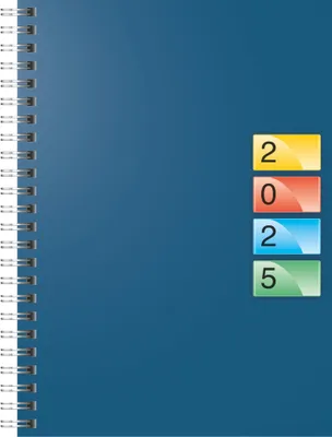 Produktbild von Buchkalender 796 Dataline A5 1 Woche/2 Seiten Karton-Einband blau 2025