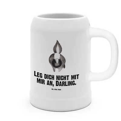 Produktbild von Mr. & Mrs. Panda Bierhumpen Stinktier Angriff - Weiß - Geschenk, Skunk, Tonkrug, Krug, Wildtier, Steinkrug, Humpen, Drohung, Keramikkrug, Seidel, wütend, Raubtier