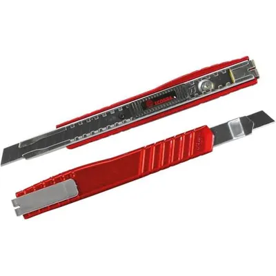 Produktbild von ECOBRA 770325 Cutter Premium - 9 mm Kohlenstoffstahlklinge, Metallgehäuse rot