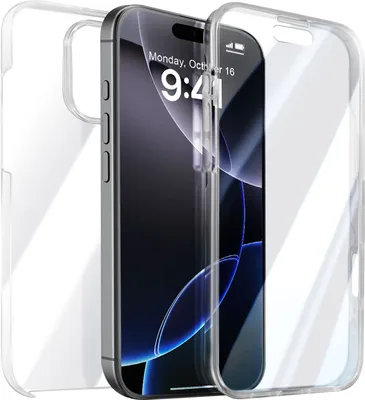 Produktbild von Avizar, 360 Rundumhülle für Apple iPhone 16 Pro, weiche Vorderseite, Transparent