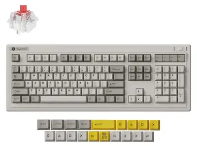 Productafbeelding van Draadloze mechanische toetsenbord Keychron R6 QMK Retro - Super Red switch
