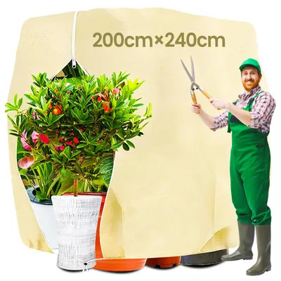 Produktbild von Winterschutz für Pflanzen 200 x 240 cm, Frostschutz Pflanzenabdeckung mit Reißverschluss und Zugband, Wintervlies für Bäume, Palmen & Sträucher