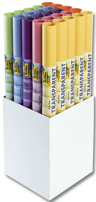 Produktbild von folia Transparentpapier (B)505 x (L)700 mm Display 6-farbig 25 Rollen