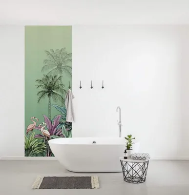 Immagine prodotto di Carta da parati in tessuto non tessuto Komar "Jungle Flamingo" - dimensioni: 100 x 280 cm (larghezza x altezza), 2 pannelli