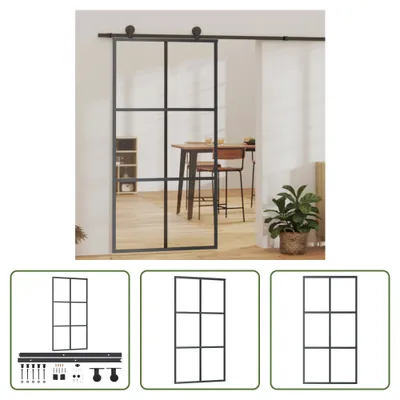 Zdjęcie produktu dla Drzwi przesuwne Living Store z okuciem ESG szkło & aluminium 102x205 cm