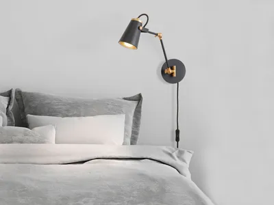 Produktbild von wandleuchte Edward25 cm Stahl schwarz/gold