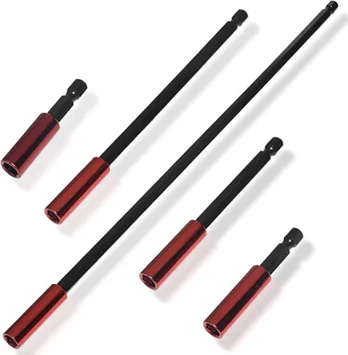 Imagen del producto de Extensiones para puntas de destornillador, juego de 5 piezas, con vástago hexagonal de 1/4 de pulgada, de 60 a 300 mm