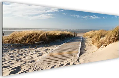 Image de Tableau moderne 030212-83 (120x40) - 1 pièce Images Photographie sur toile intissé Photo Image Décoration Tableaux muraux Impression artistique Paysage Plage