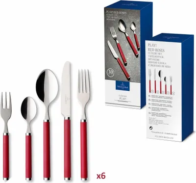 Produktbild von Villeroy & Boch Besteckset 30-tlg. Play! | Red Roses : Red Roses Farbe: Red Roses