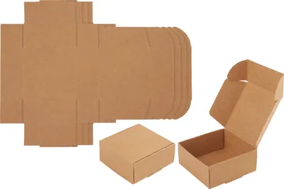 Produktbild von VBS Kraftpapier Faltschachteln "Quadrat", 6 Stück