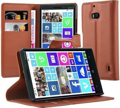 Obrázek produktu pro Cadorabo pouzdro pro Nokia Lumia 929 / 930 Protective Case in Brown Pouzdro na mobilní telefon s magnetickým zavíráním