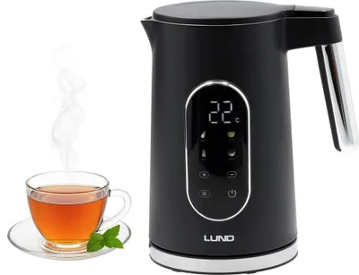 Produktbild von Elektrischer Wasserkocher 1,7 L mit Temperaturwahl (40–100 °C) | Doppelwand Edelstahl, Cool-Touch, LED-Display & Warmhaltefunktion