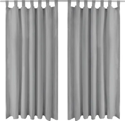 Zdjęcie produktu dla vidaXL Zasłony z mikrosatyny 2 szt. ze szlufkami 140×225 cm Szare