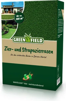 Produktbild von Greenfield Zier- und Strapazierrasen, Mantelsaat Vital - 2 kg Rasensamen
