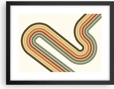 Produktbild von Gerahmtes Poster - Schwarzer Rahmen - Abstraktion Weg Gürtel - 40x30 cm - Wand Bild - Wanddeko - Wandbilder - Kunstposter - Wandposter - Bilderrahmen - Bilder - Kunstdruck - P2BAA40x30-4425