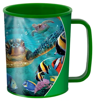 3D-Trinkbecher 300 ml Schildkröte, wiederverwendbarer Kunststoffbecher