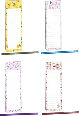 Image de Cahier magnétique avec crayon 60 feuilles 7,5 x 24 cm MIX