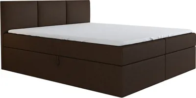 Produktbild von Boxspringbett RICO 140 x 200 mit 2 Bettkästen, Bonell-Matratze und Topper. Farbe: Braun