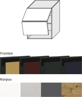 Produktbild von Küchenklapphängeschrank VELDEN 60x72cm Hochfaltklappe grifflos matt Farbe smaragdgrün (emerald super mat) (VE-W8B/60-AV)