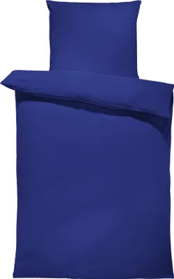 Produktbild von 2 teilig Bettwäsche 155x200 cm Uni dunkel blau Komfortgröße Renforcé Baumwolle