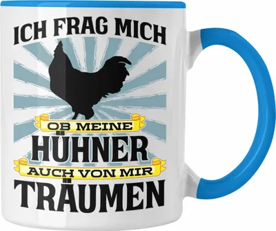 Produktbild von Trendation - Landwirt Spruch Geschenk Tasse Landwirtschaft Geschenke für Männer Traktor Spruch Kaffeetasse Hühner-Flüsterer Bauer (Blau)