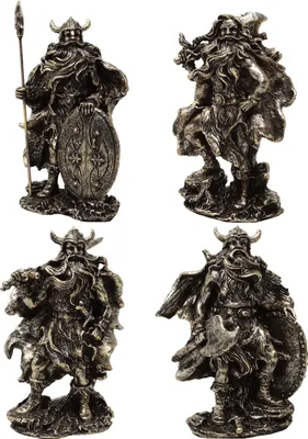Image de Lot de 4 figurines Viking couleur bronze