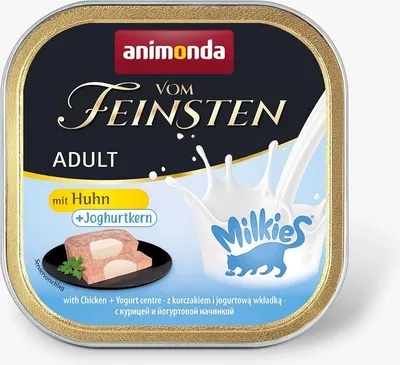 Produktbild von ANIMONDA Vom Feinsten Adult Milkies mit Huhn und Joghurtfüllung - Nassfutter für Katzen - 100g