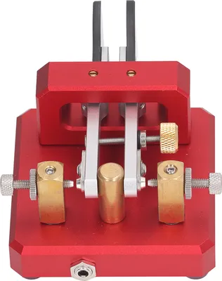 Image de Clé Morse Double Pagaie Automatique CW Télégramme Ondes Courtes Tapeur pour Formation Rouge