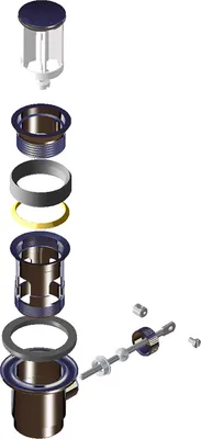 Produktbild von LAUFEN Ablaufventil, mit Quetschmuffe, für Kartell Waschtisch mit Überlauf, verschließbar, H8983020000001