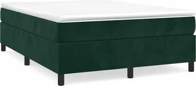 Image de Cadre de lit sans matelas vert foncé 140x200 cm velours