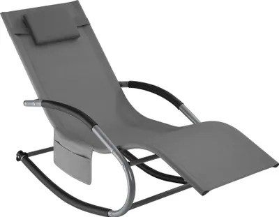 Image de Chaise longue TAYA ergonomique avec fonction de balancement - gris, par pièce