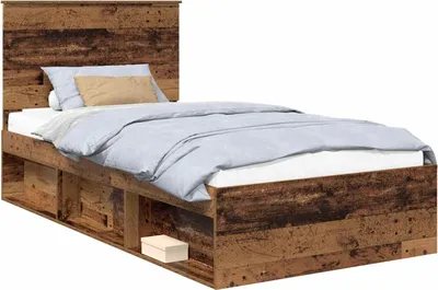 Image de vidaXL Cadre de lit en vieux bois 100 x 200 cm Pin massif