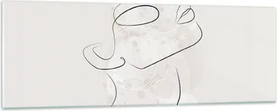 Produktbild von Bilder auf glas - Einteilig - Gesicht Linie Skizze - 90x30cm - Glasbilder - Wandbilder - Bilder - zum Aufhängen bereit - Wanddekoration aus Glas - Glas Bilder - Wandbild auf Glas - GAB90x30-5031