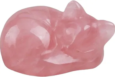 Immagine prodotto di Gatto di cristallo in quarzo rosa, 3,8 cm, realizzato a mano, ideale come decorazione per il soggiorno
