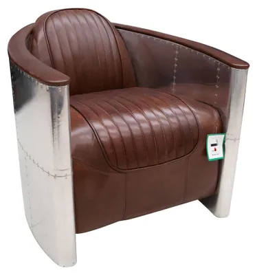Produktbild von Ledersessel Sessel Aviator Clubsessel Art Deco Cocktailsessel Fernsehsessel neu
