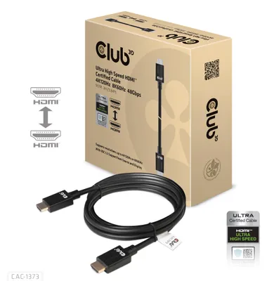 Image de Club3d CLUB3D Câble HDMI Ultra Haute Vitesse 4K120Hz, 8K60Hz 48Gbps M/M 3 m/ 9.84ft