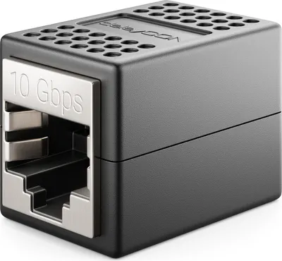 Produktbild von deleyCON LAN Kabel Verlängerung RJ45 Kupplung (10 Gbit/s) Verbinder für Cat8/Cat7/Cat6/Cat5 Ethernet Cable Patchkabel Netzwerkkabel Netzwerk Adapter 10 Gigabit POE - 1 Stück - Schwarz