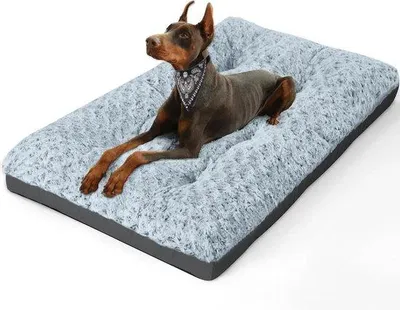 Produktbild von Wasserfestes Hundebett, mittelgroß, grau, atmungsaktiv, rutschfest, 76x48cm