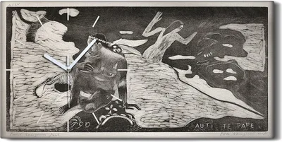 Produktbild von Wandbild Leinwand Bilder mit Uhr Geräuschlos Kunstdruck 60x30 Auti Te Pape - weiße Hände