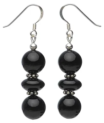Produktbild von Ohrringe Ohrhänger aus echtem Onyx & 925 Silber schwarz Ohrschmuck Damen