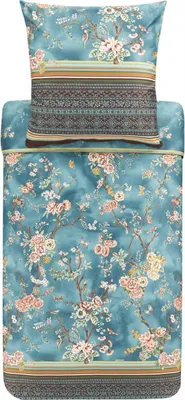 Produktbild von Bassetti Mako-Satin Bettwäsche-Garnitur Pallanza Farbe Grün-V2 Größe 200x200 + 2x 80x80 100% Baumwolle