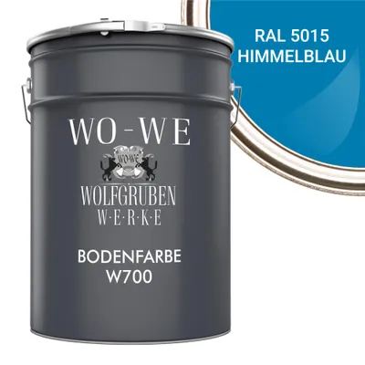 Produktbild von Betonfarbe Bodenfarbe Bodenbeschichtung W700 Himmelblau ähnl. RAL 5015 - 20L