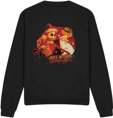 Obrázek produktu pro The Nightmare Before Christmas - "Good Scares Towards All" Sweatshirt für Herren/Damen Uni TV3760 (M) (Schwarz)