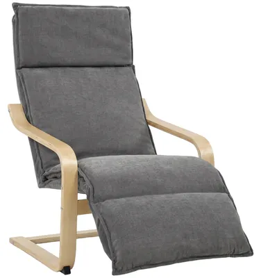 Produktbild von HOMCOM Loungesessel Wohnzimmer Sessel mit Fußstütze Leinenoptik für Schlafzimmer