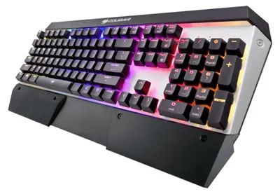 Produktbild von COUGAR Gaming Tastatur Attack X3 RGB, Mechanisch, Cherry MX Braun, Kabelgebunden, USB, Mechanischer Switch, QWERTZ, RGB-LED, Schwarz, Silber