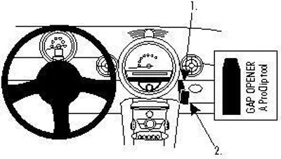 Produktbild von Brodit ProClip Fahrzeughalter 854046 - Winkelbefestigung- NUR für Modelle mit oberem Handschuhfach - Mini Cooper Hardtop 11-13, Mini Roadster 11-16, Mini One 07-15 und weitere