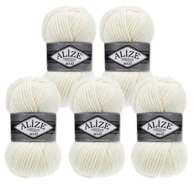 Produktbild von 500g Strickgarn Strickwolle Alize Superlana Maxi 25% Wolle, Farbwahl