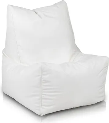 Produktbild von Ecopuf - Sitzsack Bean Bag, aus Kunstleder, 75 x 75 cm - Solid Weiß E1