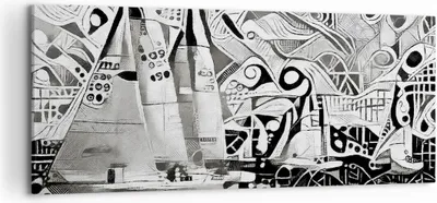 Produktbild von Bild auf Leinwand - Leinwandbild - Abstraktion modern - 120x50cm - Wand Bild - Wanddeko - Leinwanddruck - Bilder - Kunstdruck - Wanddekoration - Leinwand bilder - Wandkunst - AB120x50-3479